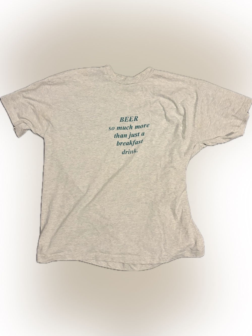 Vintage 90s Beer Breakfast Funny Graphic T-Shirt XL